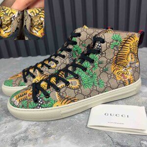 Gucci GG Supreme Bengal Tiger Sneakers Beige Canvas 8.5 G or 9 US or 42.5 EUR